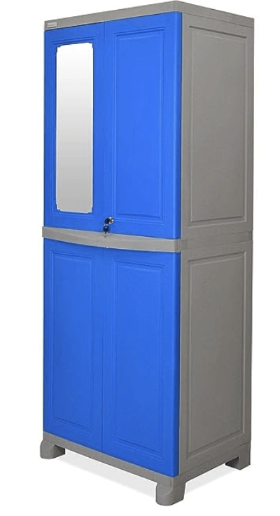 Nilkamal Freedom Big 1 (FB1M) Plastic Storage Cabinet with Mirror| Space & Clothes Organizer| Crockery Shelves| Wardrobe| Living Room| Adult & Kids| Multipurpose for Home Kitchen & Office - Image 2